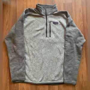 Patagonia Men's Better Sweater 1/4 Zip Fleece - SIZE XXL - Nickel w/ Forge Grey
